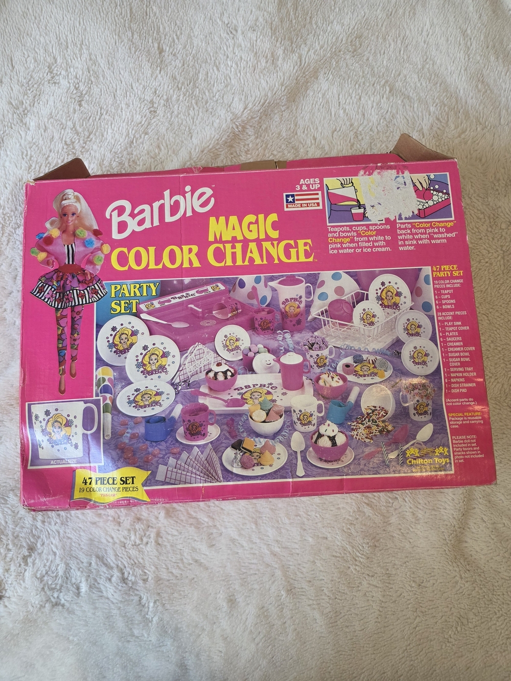 Vintage 1992 Barbie Magic Color Change Party SetPretend Play Dish & Tea Set